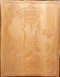 062238 CARVED WOOD RELIEF PLAQUE MADONNA AND CHILD