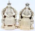 062248 CHINESE CARVED IVORY EMPEROR AND EMPRESS PAIR