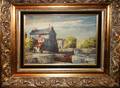060178 OIL ON CANVAS 11 X 15 EUROPEAN CANAL SCENE
