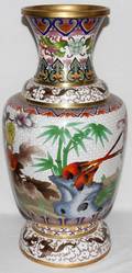 051278 CHINESE CLOISONN BALUSTERFORM VASE H 21