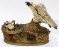 051262 CAST IRON MECHANICAL BANK EAGLE WITH EAGLETS