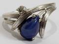 051261 14KT WHITE GOLD  STAR SAPPHIRE RING WDIAMOND