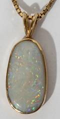 051256 14KT YELLOW GOLD CHAIN WITH OPAL PENDANT L 18