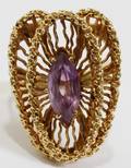 051255 18KT YELLOW GOLD  AMETHYST RING