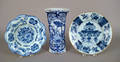 Two Delft blue and white plates
