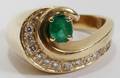 041231 14KT GOLD EMERALD  DIAMOND RING