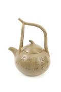 Green Yixing Zisha Teapot w Stem Handle Marked