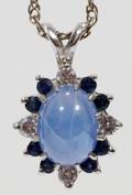 082168 SAPPHIRE AND DIAMOND GOLD SETTING PENDANT