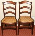 081282 MAHOGANY  CANE SIDE CHAIRS PAIR