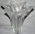 080198 FRENCH CRYSTAL VASE H 9 DIA 9