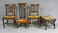 Pair of French fruitwood side chairs