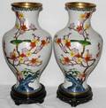 071279 CHINESE CLOISONN ENAMEL VASES PAIR H 15