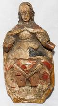 071261 ANTIQUE CARVED  PAINTED WOOD SANTOS FIGURE