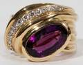 071246 14KT YGOLD 337 CTS AMETHYST  DIAMOND RING