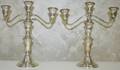 070213 AMERICAN STERLING THREELIGHT CANDELABRA PAIR