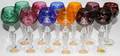 051313 GERMAN OVERLAY CRYSTAL LIQUORS SET OF TWELVE