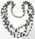 041273 NAVAJO TURQUOISE  SHELL BEAD 5STRAND NECKLACE
