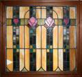 040210 STAINED AND LEADED GLASS WINDOW C1900 H 30