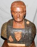 072202 ITALIAN CARVED MARBLE BUST OF JULIUS CAESAR