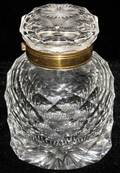 071317 CRYSTAL INKWELL WITH GLASS INSERT C 1860