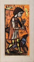 070223 IRVING AMEN COLOR LITHO 30 X 14 FLUTE PLAYER