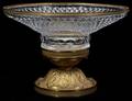 062323 CRYSTAL  DORE BRONZE CENTERPIECE 20TH C H 8