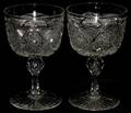 051355 BRILLIANT CUT GLASS WINE GLASSES ELEVEN