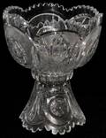 051328 CUT CRYSTAL PEDESTAL BOWL H 13 DIA 10 12
