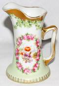 050293 ROYAL BAYREUTH FLORAL VASE WITH IVY PITCHER