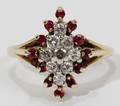 041334 14KT YELLOW GOLD RUBY  DIAMOND RING