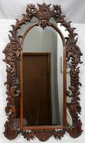 041314 ITALIAN STYLE CARVED WALNUT MIRROR 60 X 36