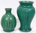 040268 PEWABIC POTTERY VASES TWO H 7 5