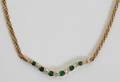 040266 14KT GOLD EMERALD  DIAMOND NECKLACE
