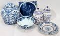090312 DELFT BLUE  WHITE POTTERY TILE BOWL  URNS