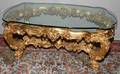 082270 CARVED  GILT WOOD COFFEE TABLE H 20 L 49
