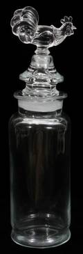 081330 HEISEY GLASS ROOSTERTOPPED COCKTAIL SHAKER
