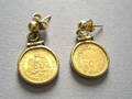 Dos Pesos yellow gold frame earrings