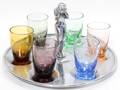 081329 ART DECO TRAY  SET OF CORDIALS 6