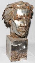 072277 MARIAN OWCZARSKI METAL SCULPTURE 24 X 7 X 15