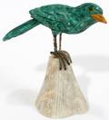 070274 MALACHITE BIRD MOUNTED ON STONE H 2 W 2
