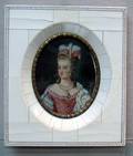 062346 FRENCH HAND PAINTED PORTRAIT ON IVORY SIGNED