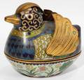 060319 CHINESE CLOISONN DUCK FORM BOX H 4 L 4 12