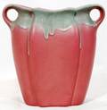 060306 POTTERY DOUBLE HANDLE VASE H 9 W 9