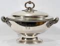 052293 SHEFFIELD ROLLED SILVER OVAL COVERED TUREEN