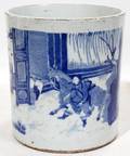042355 CHINESE BLUE  WHITE PORCELAIN BRUSH POT