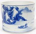 041351 CHINESE POTTERY BRUSH POT H 6 DIA 7 12