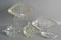 Five cut glass serving dishes