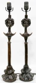 032274 AFTER DIEGO BRONZE SCULPTURE TABLE LAMPS