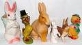 090358 GERMAN PAPIER MACHE CANDY HOLDERS C 1930 SIX