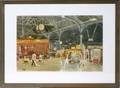 082294 L BEAMAN WATERCOLOR C 1950 TRAIN STATION